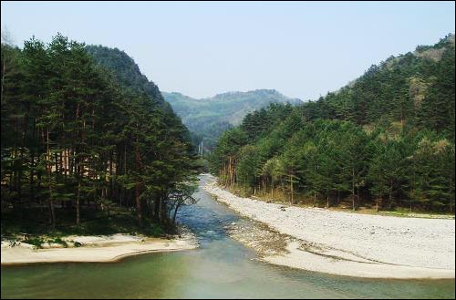 송천과 대기천이 만나는 배나들이. 오염된 물이 사람의 접근을 막았다. 